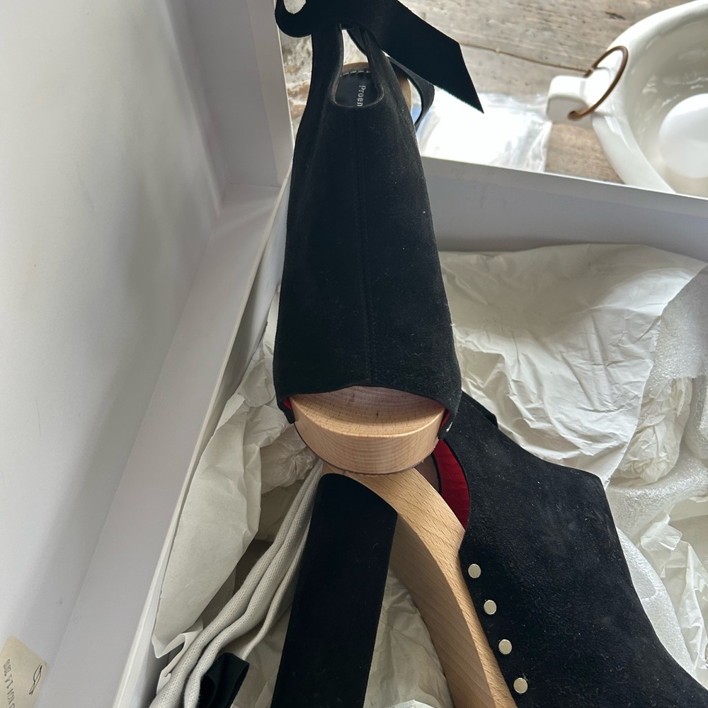 Proenza Schouler Black Suede Heeled Boots - Picture 4 of 7